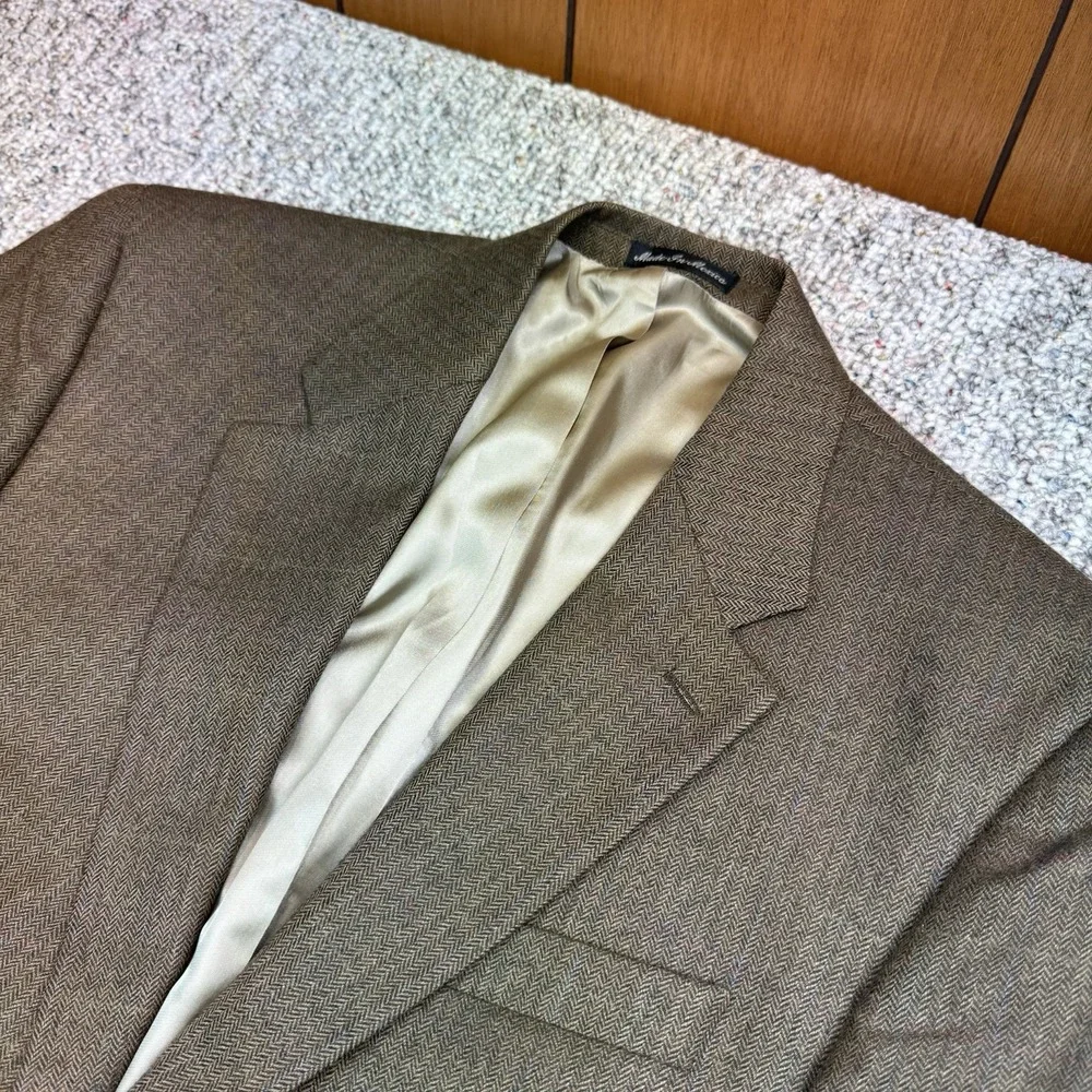 Lauren Ralph Lauren Macy's Blazer Mens 42L Check Wool Brown